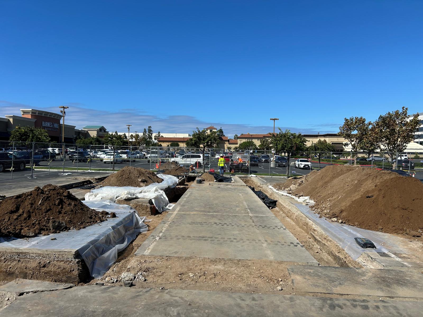 CES remediation trenching at a retail center